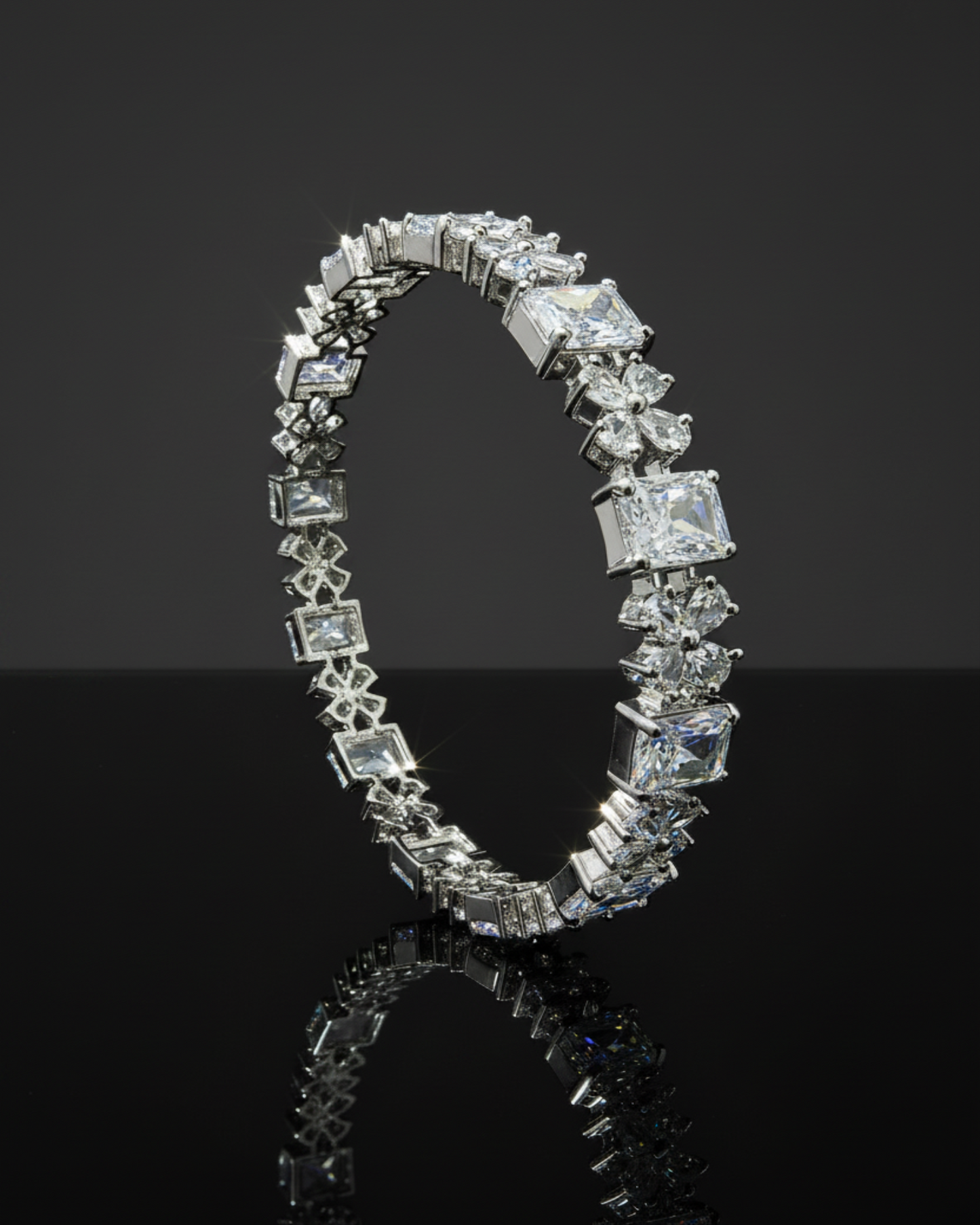AD White Stone Bangles