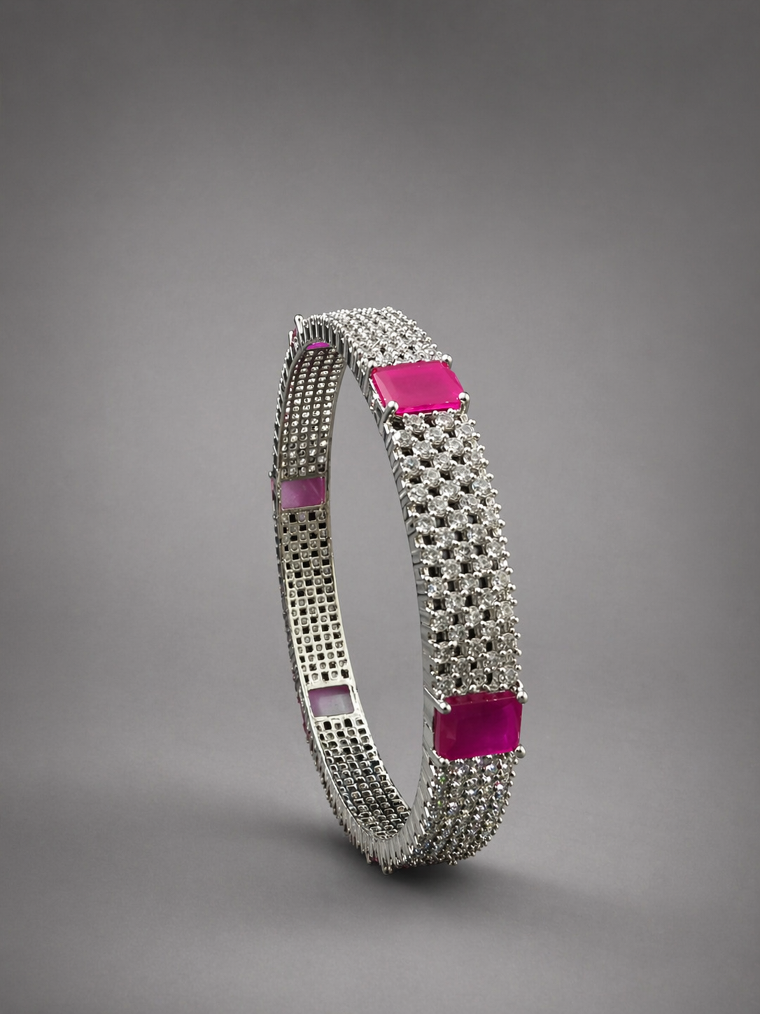 Diamond Replica Ruby Stone Bangle