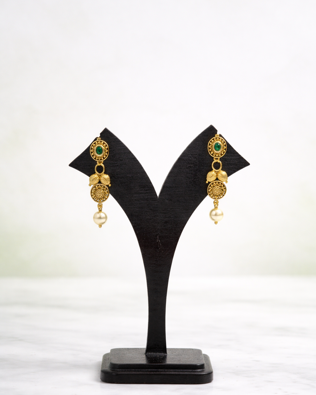 Darshana Antique Green Stone Necklace set