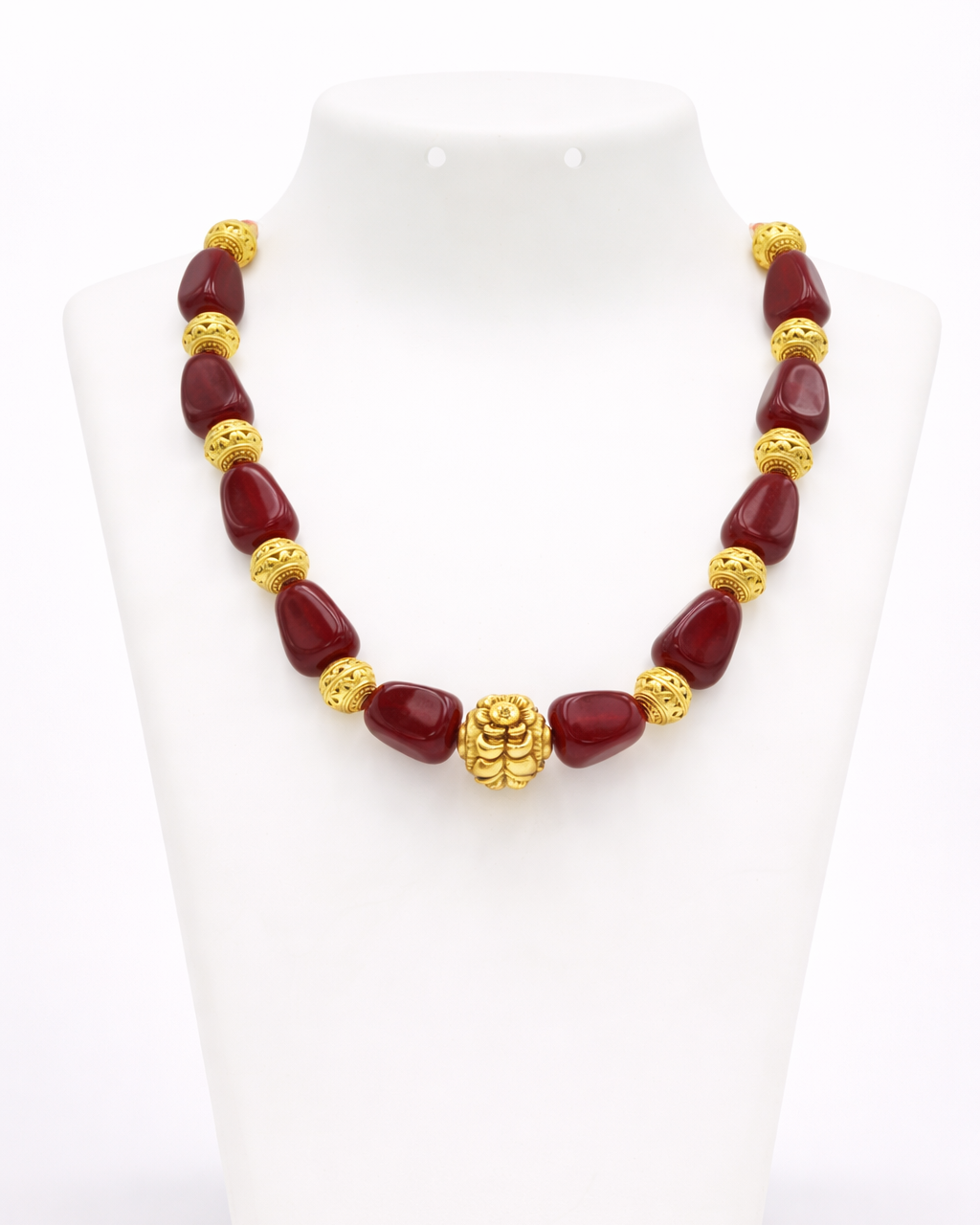 Antique Gola Red Bead Necklace