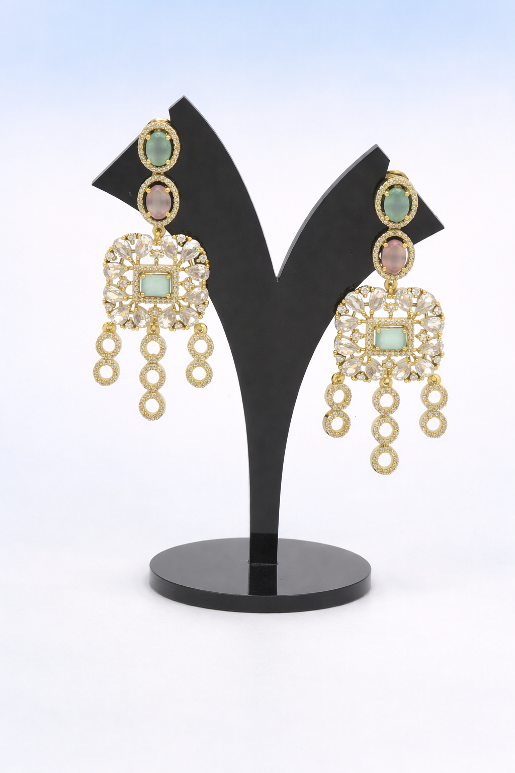 Sushmita CZ Multistone 3 Layer Necklace