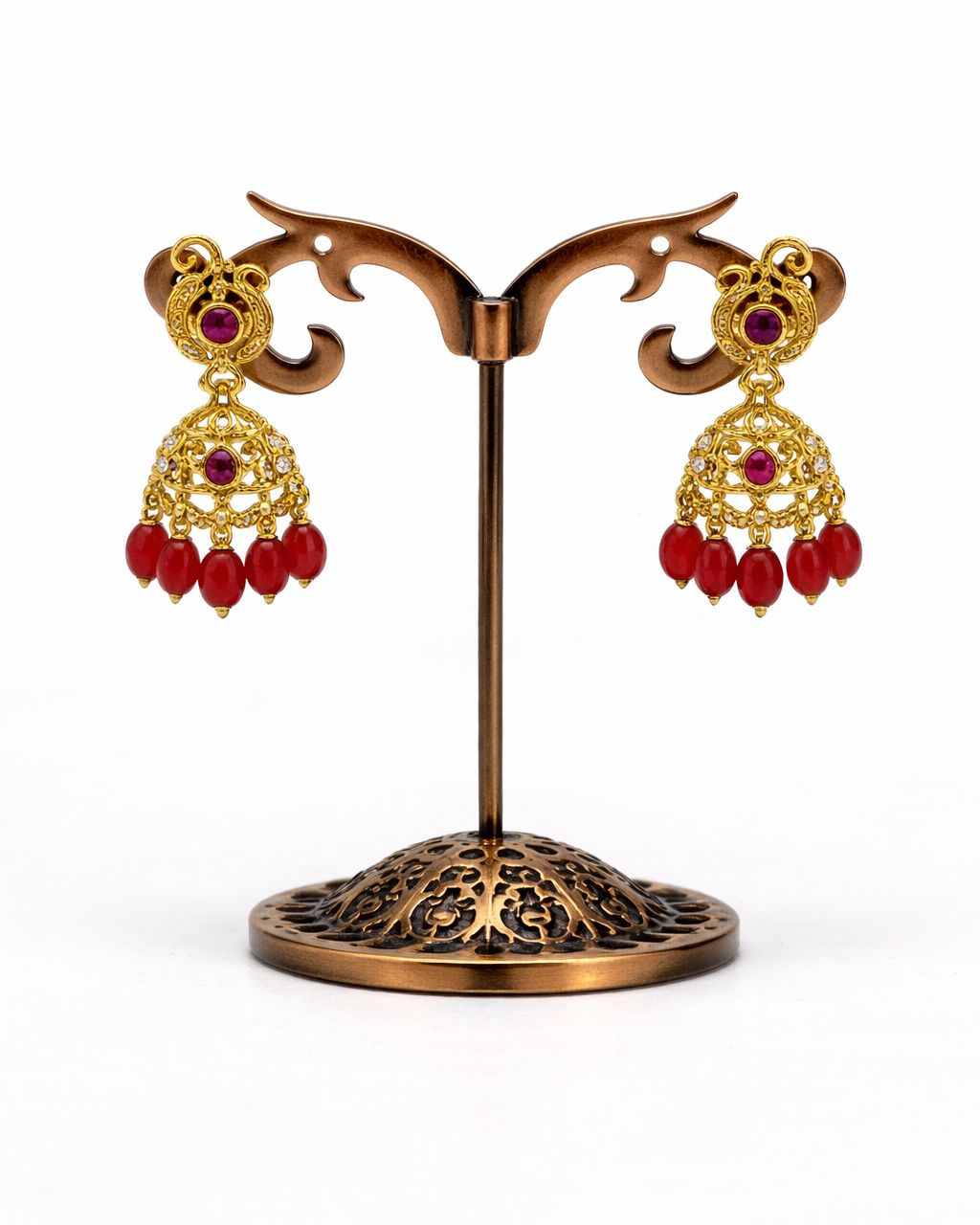 Jyothika Antique Red Kemp Stone Neklace