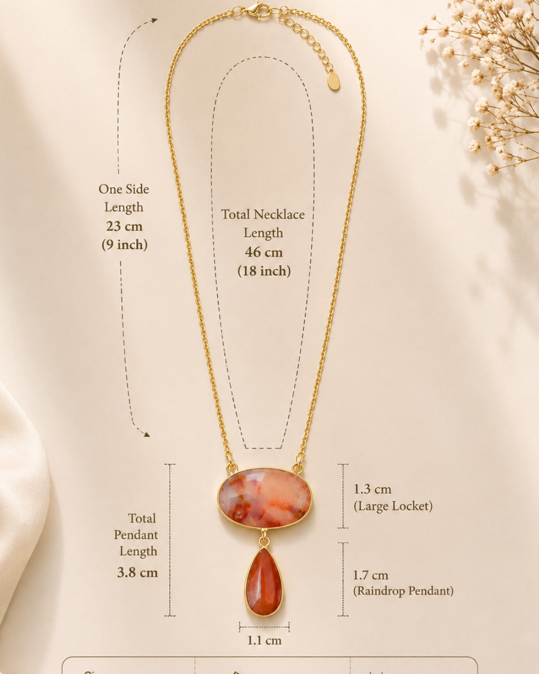 Dual Layer Stone Pendant Necklace