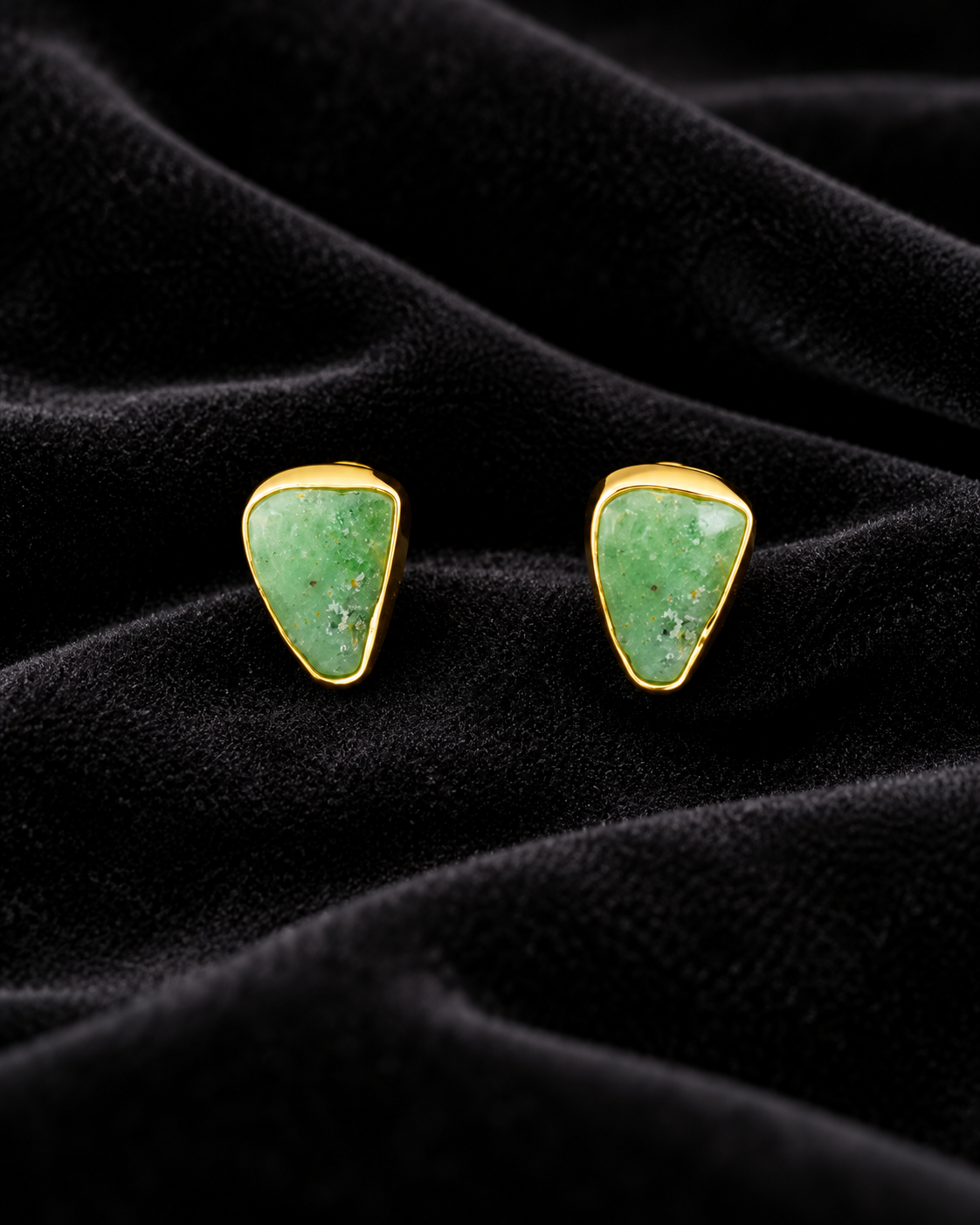 Gold Y -Drop: Light Green Jade Gemstone Handcrafted Necklace
