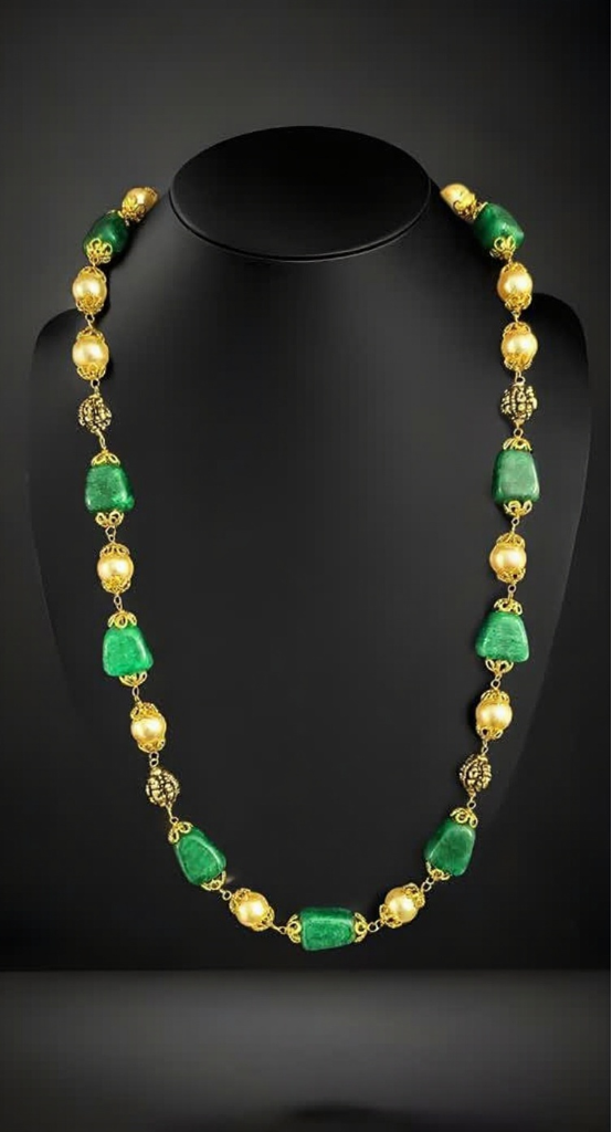 Sakhi Green Beads Necklace