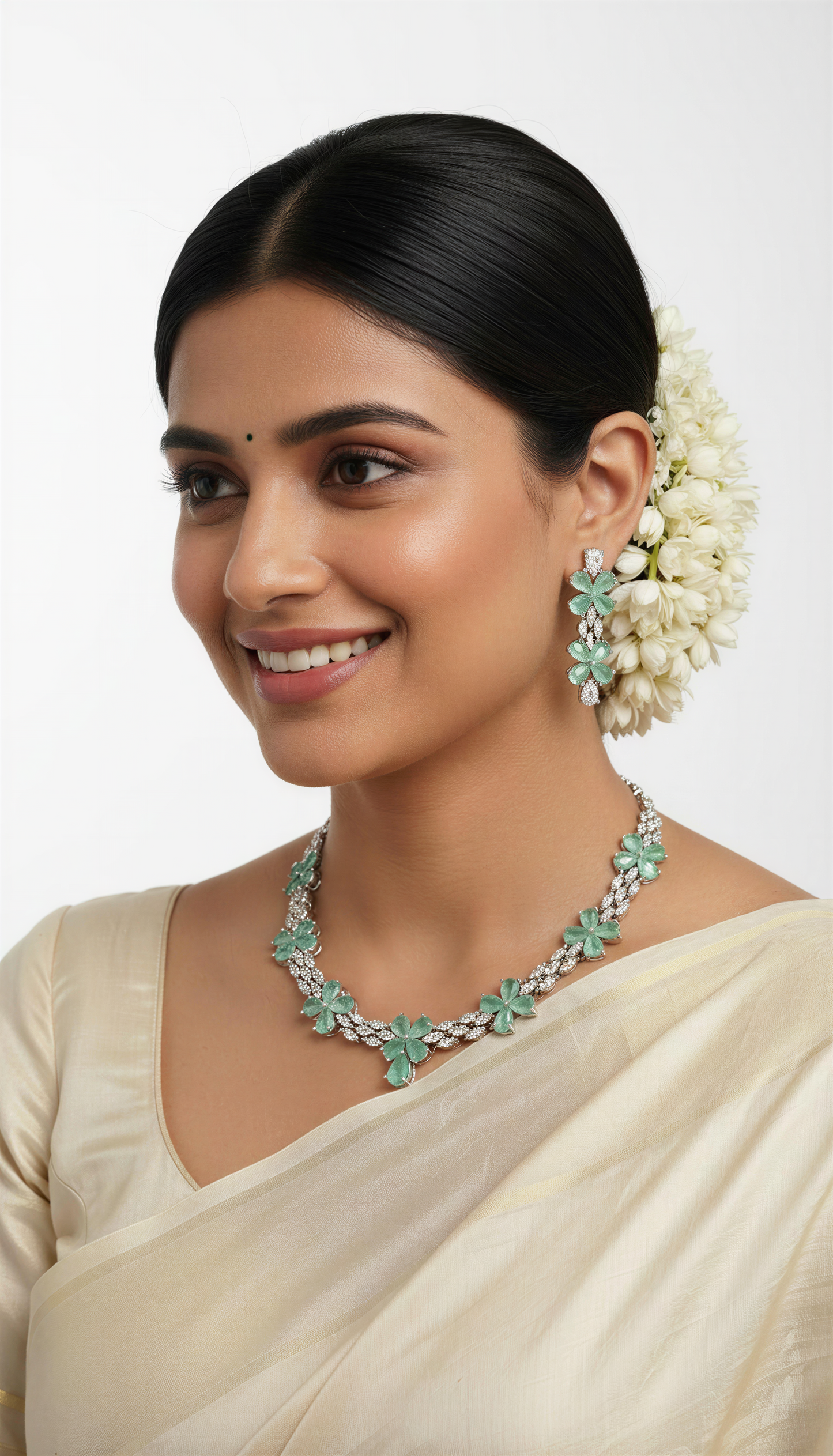 Niza CZ Aqua Green Necklace