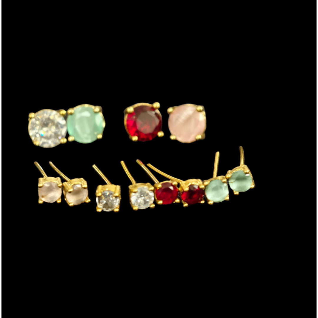 Monalisa Emerald Green Party wear Interchangable Stone Necklace Set