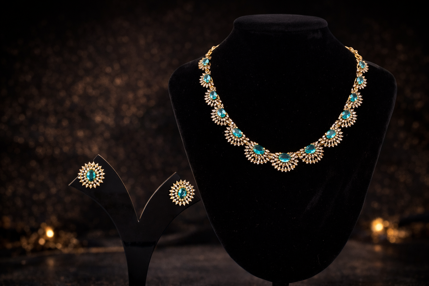 Cresentmoon Multistone Necklace