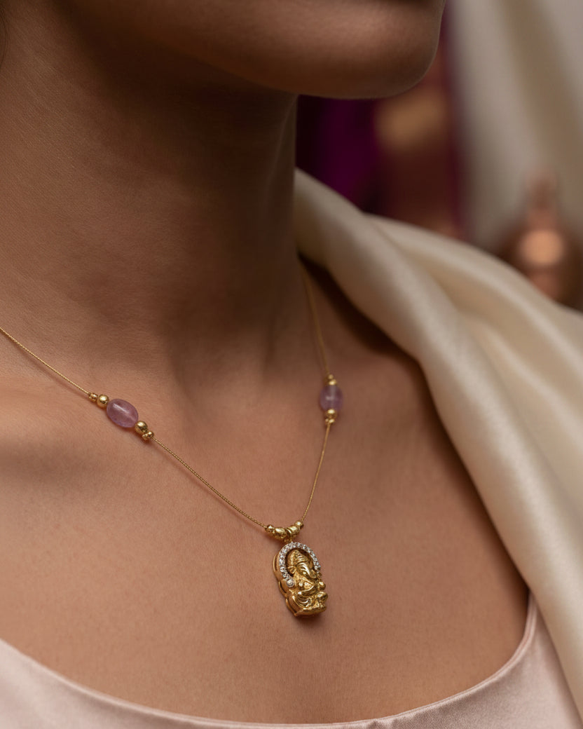 invisible Chain with Pink Beads