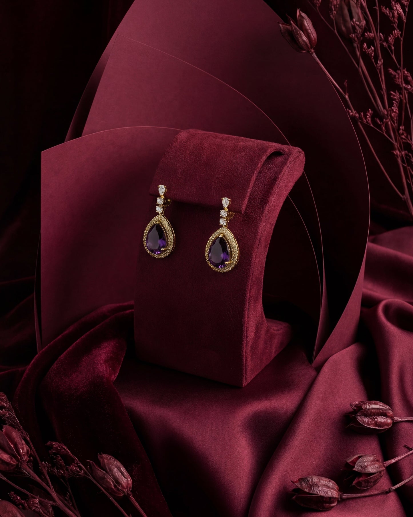 Purple AD Stone Victorian Necklace Set