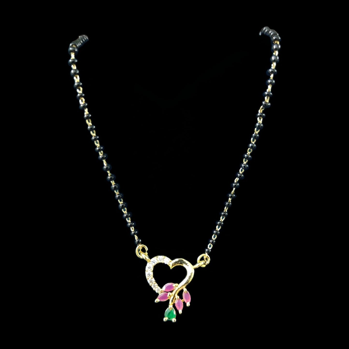 EMERALD RUBYSTONE HEART BEAT MANGALSUTRA