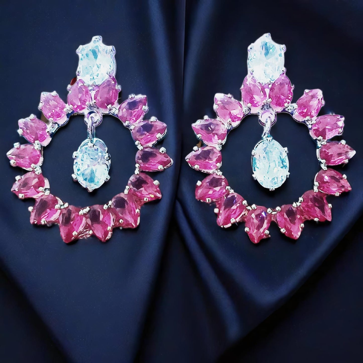 PINK FLORAL FUSION EARRINGS