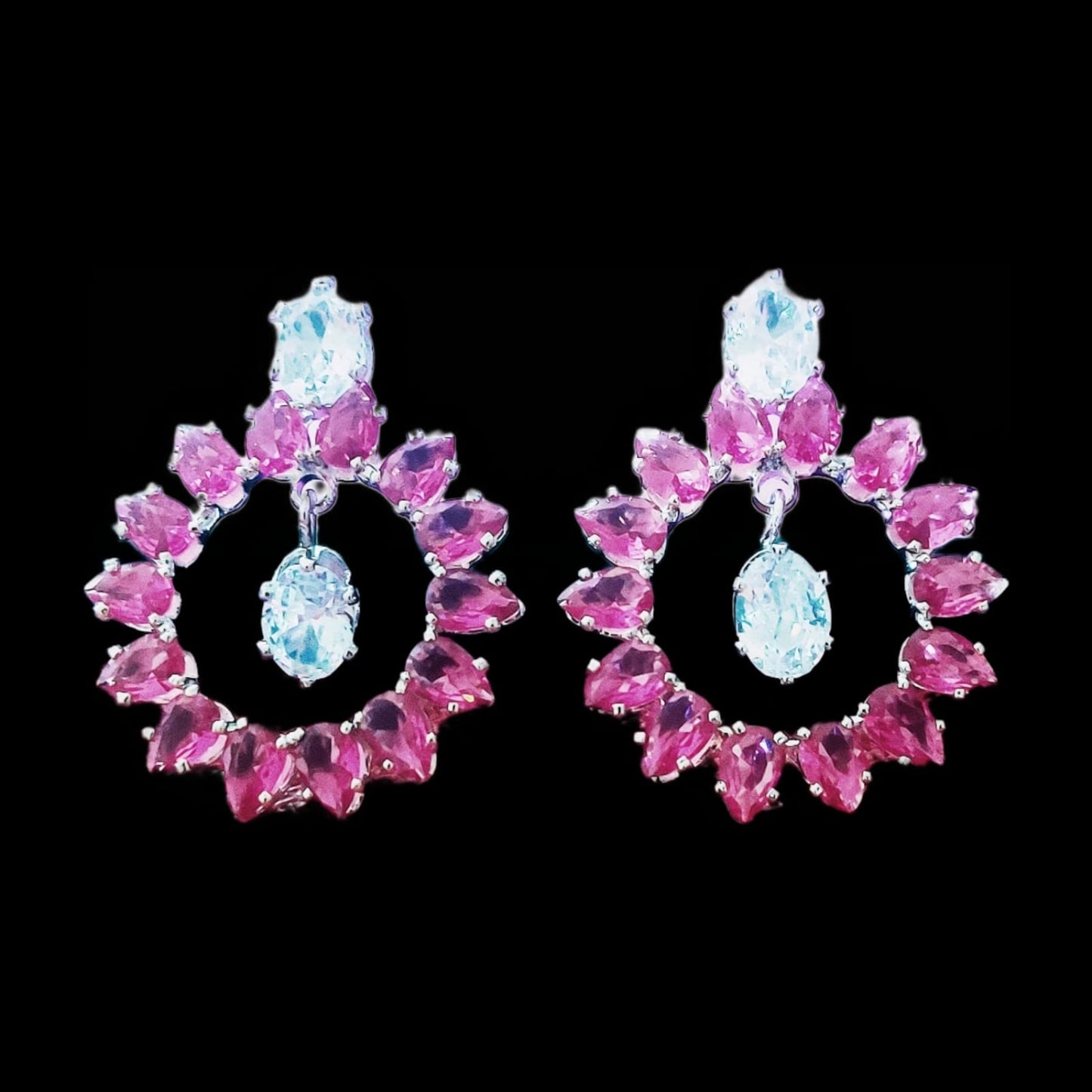 PINK FLORAL FUSION EARRINGS