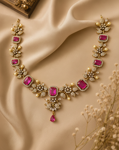 Rivana AD Mutistone Necklace set