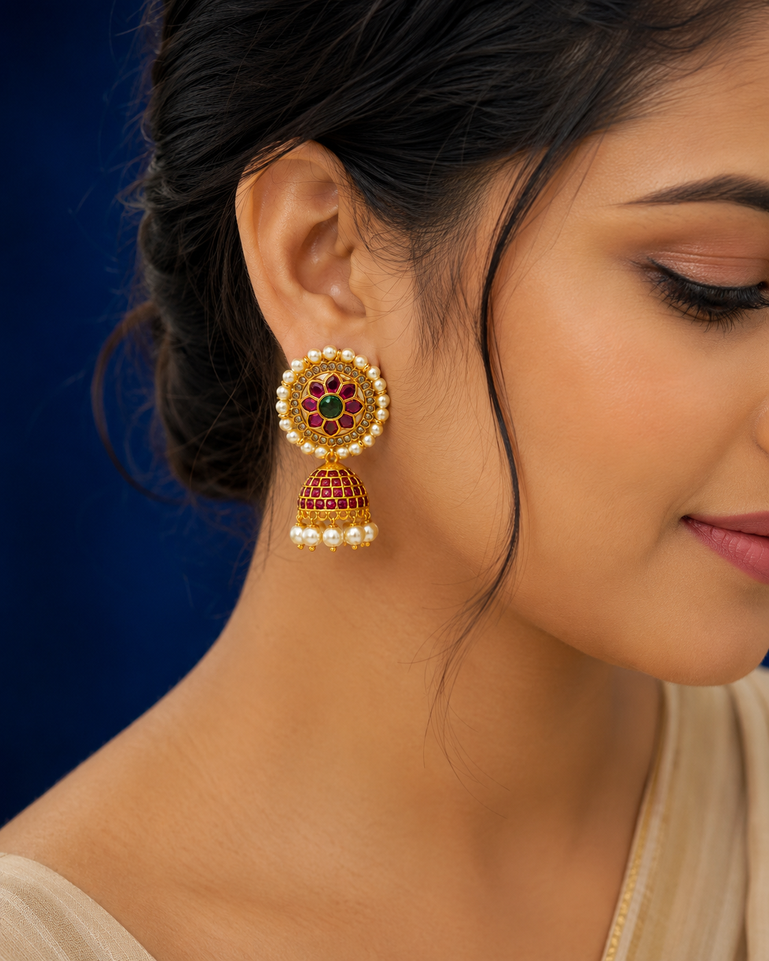 Pearl Kemp fusion Jhimikki Earrings