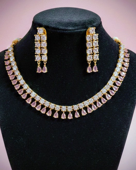 CZ Tear drop Stone Party wear Necklace
