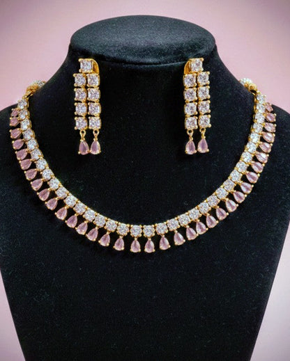 CZ Tear drop Stone Party wear Necklace