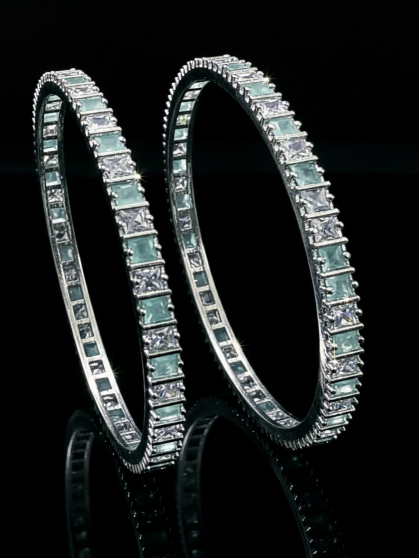 A Pair Of AD Mint Green Bangles