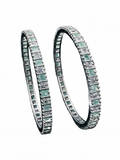 A Pair Of AD Mint Green Bangles