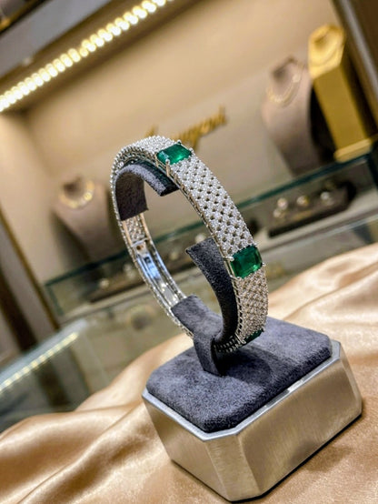 Diamond  Replica Emerald Bangle