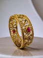 Antique Ruby Floral Matte Bangle