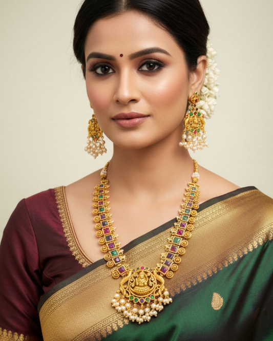 Shivleela Lekshmi Temple Jewelry Necklace Set