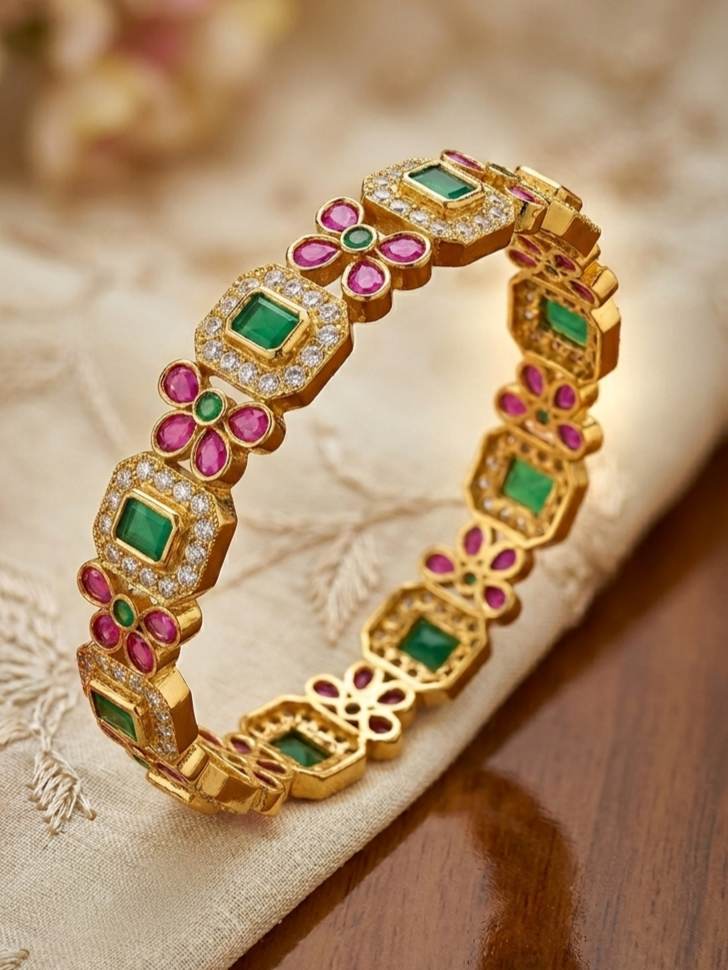 Ruby & Emerald  AD Bangles