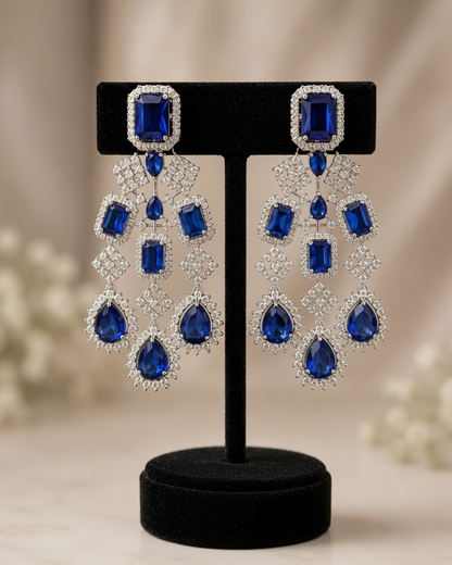 Premium CZ Sapphire Blue Partywear Necklace