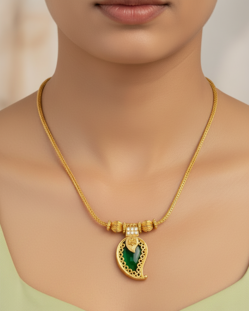 Antique Mango Pendant Necklace Set