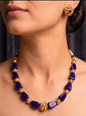 Antique Gola Blue Bead Necklace Set