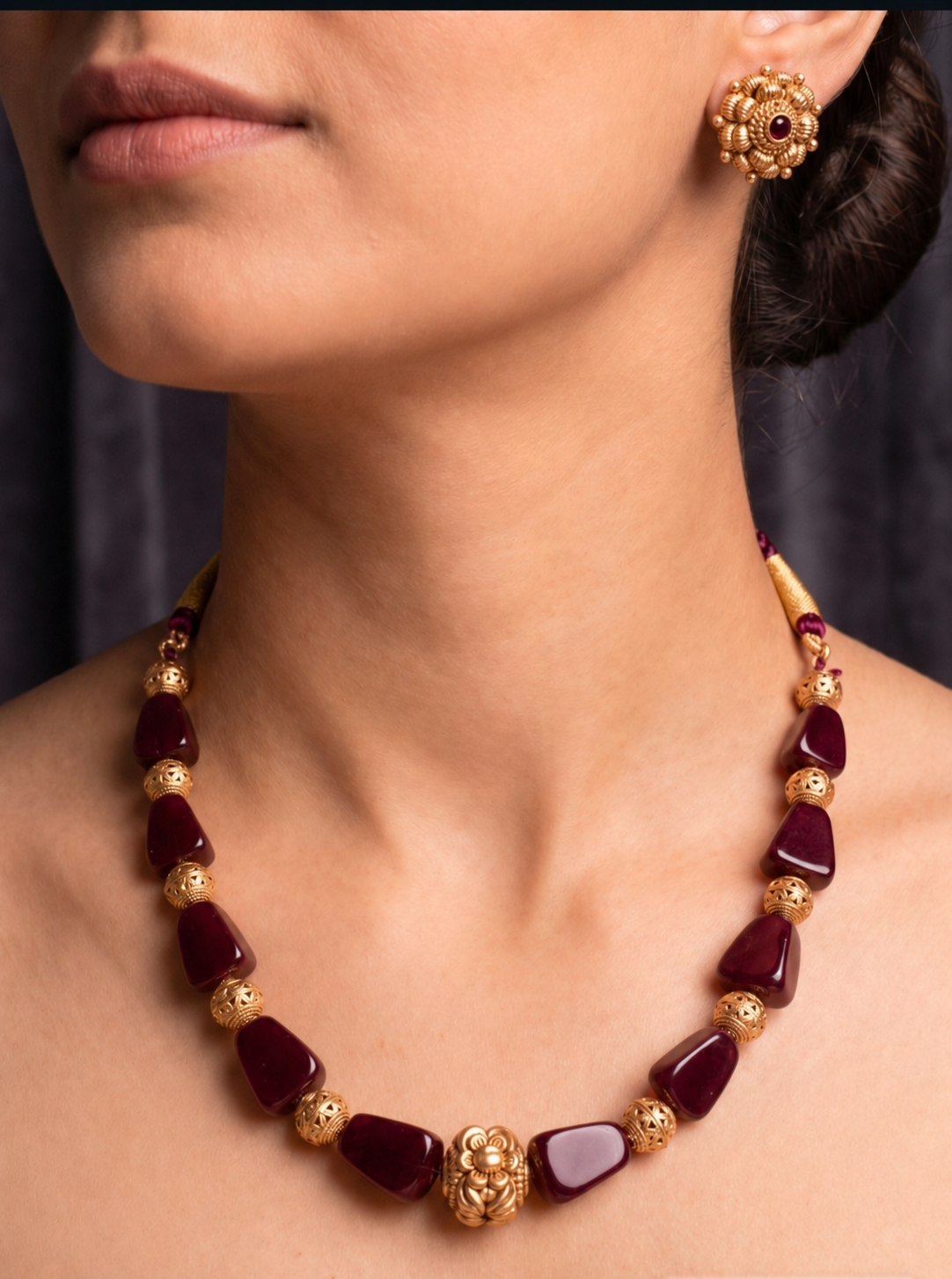 Antique Gola Red Bead Necklace