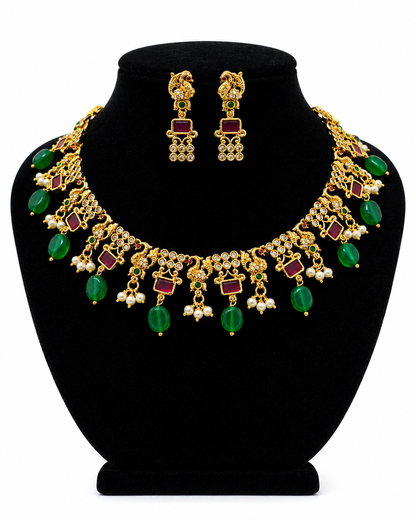 Emera Emerald Royal Golden Necklace