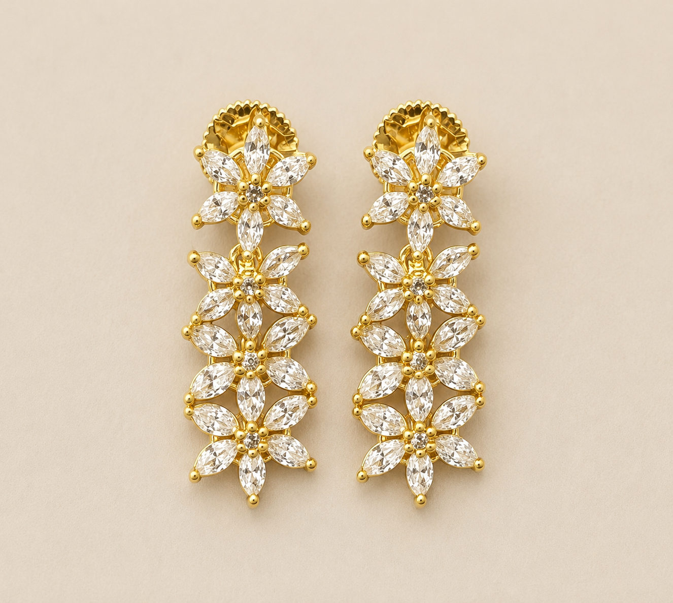 AD Flower Drop Earrings