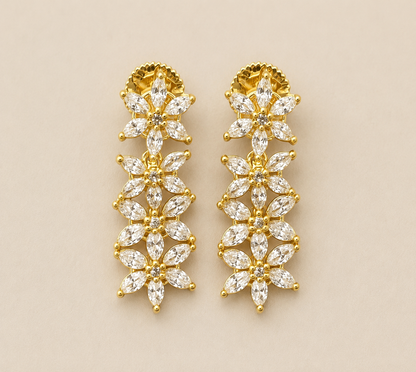 AD Flower Drop Earrings