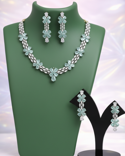 Alvira CZ  Party Wear  Rhodium- Plated Necklace