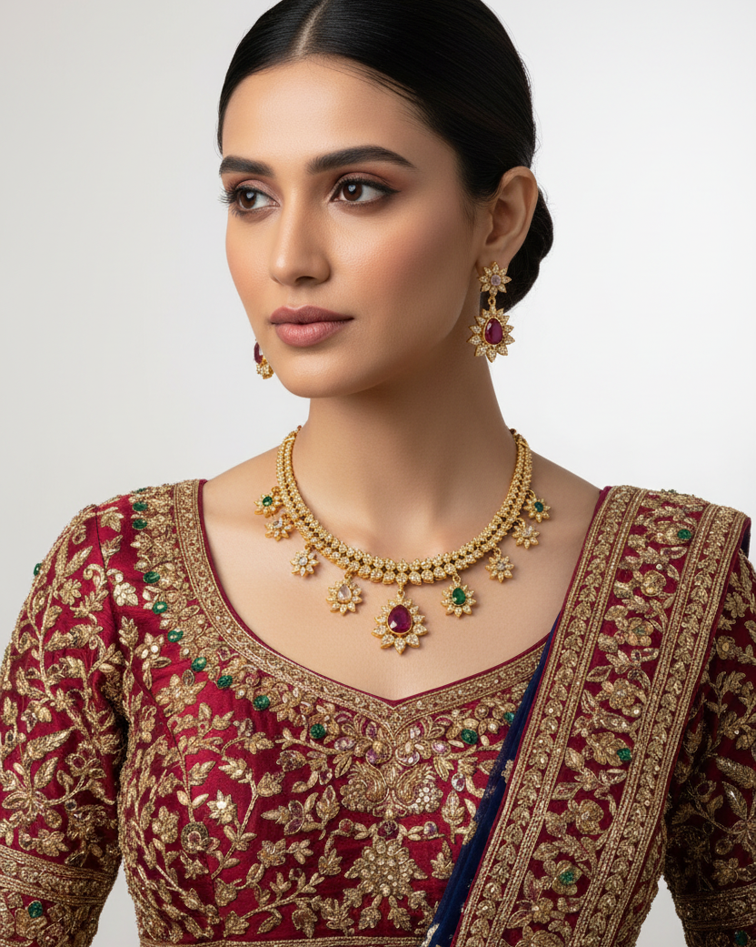 Meba Multistone CZ Necklace Set