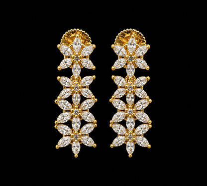 AD Flower Drop Earrings