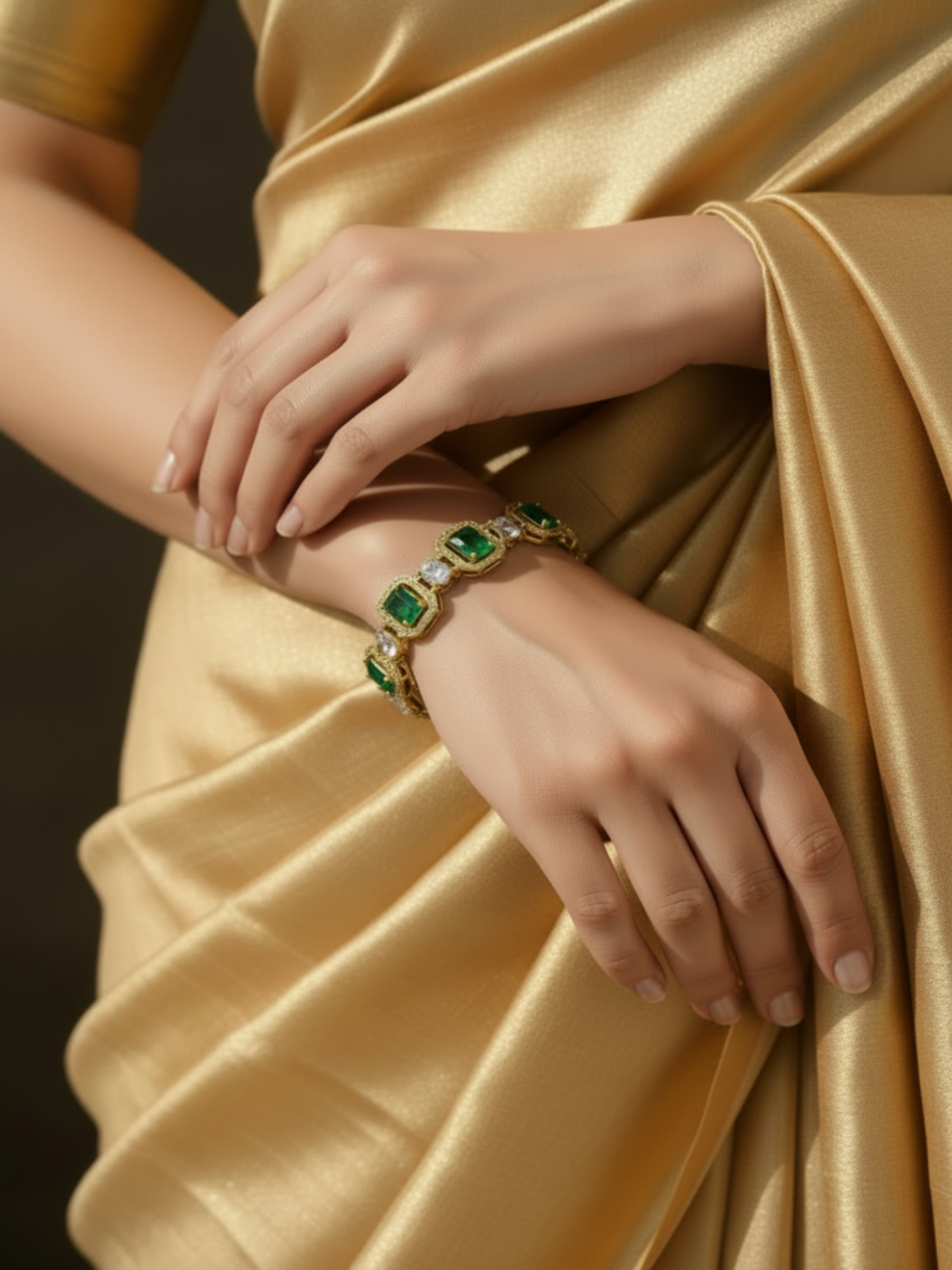 Victorian AD Green Stone Bangle