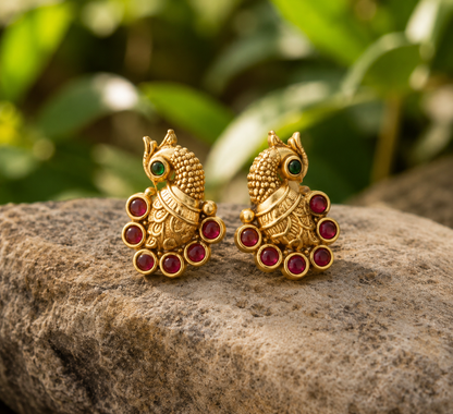 Antique Premium Red &Gold Beads Necklace