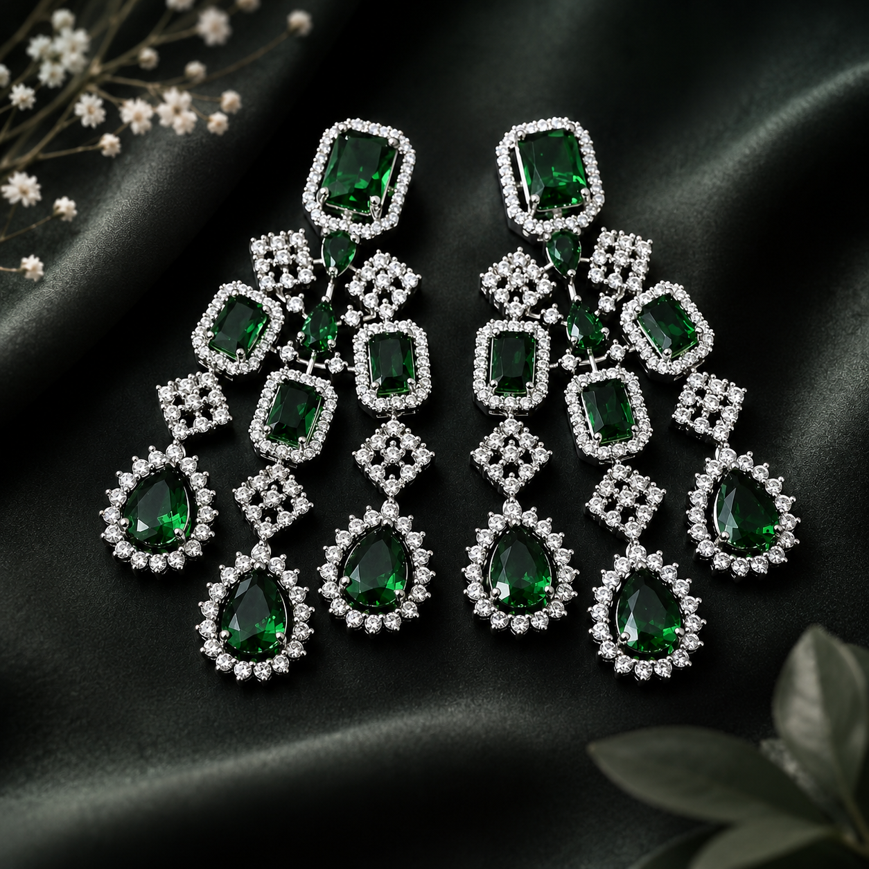 Indrani Premium CZ Statement Necklace Set