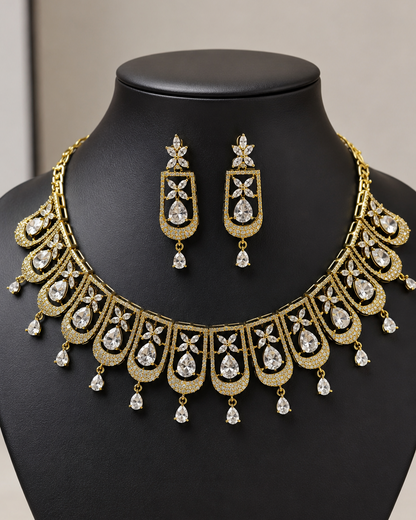Sonakshi  Premium White AD Choker Necklace