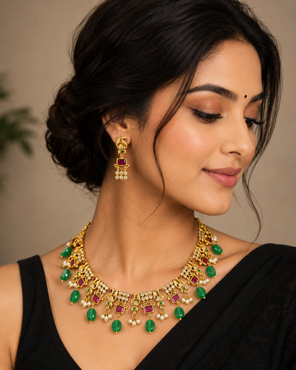 Emera Emerald Royal Golden Necklace