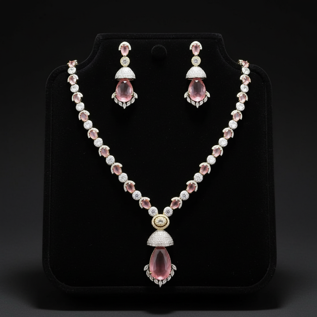 Madhuri Royal Victorian AD Necklace & Earrings
