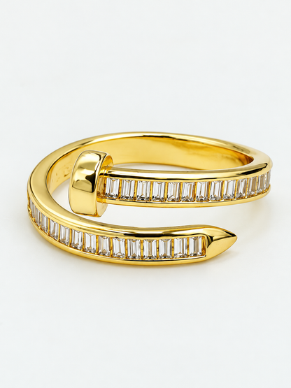 Baguette-Set Gold & Silver Nail Wrap Ring