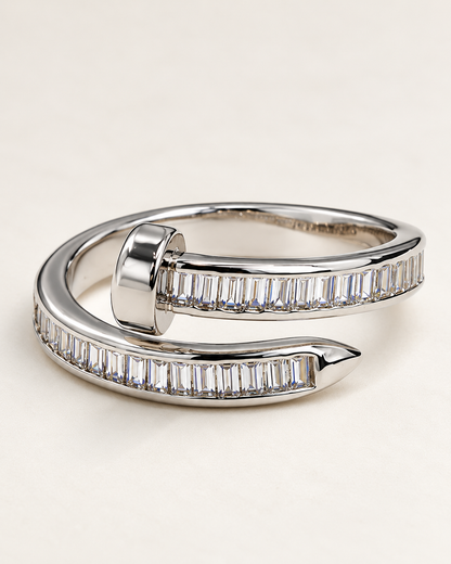 Baguette-Set Gold & Silver Nail Wrap Ring