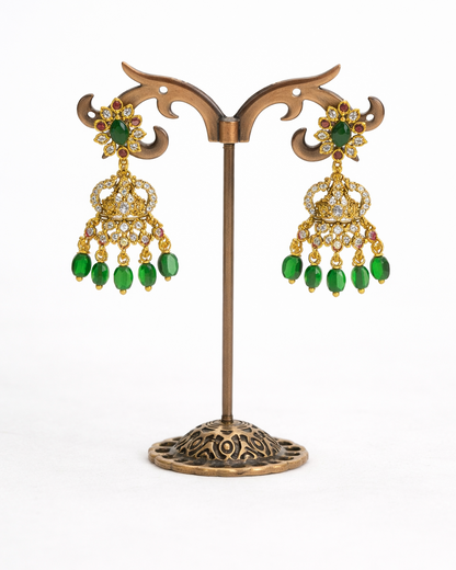 Antique Kemp Stone Addigai Necklace Set Purple& Green
