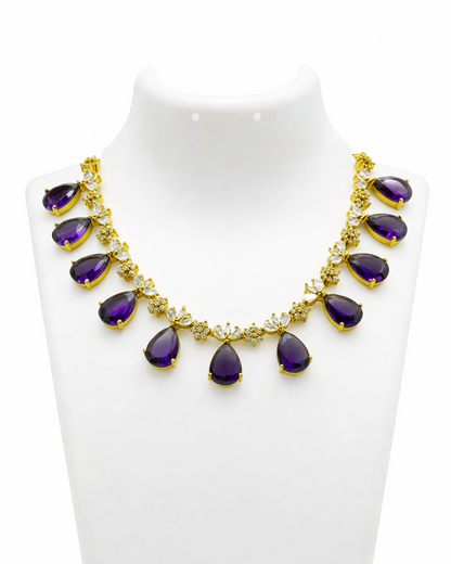 Isha Victorian Style Purple Necklace set