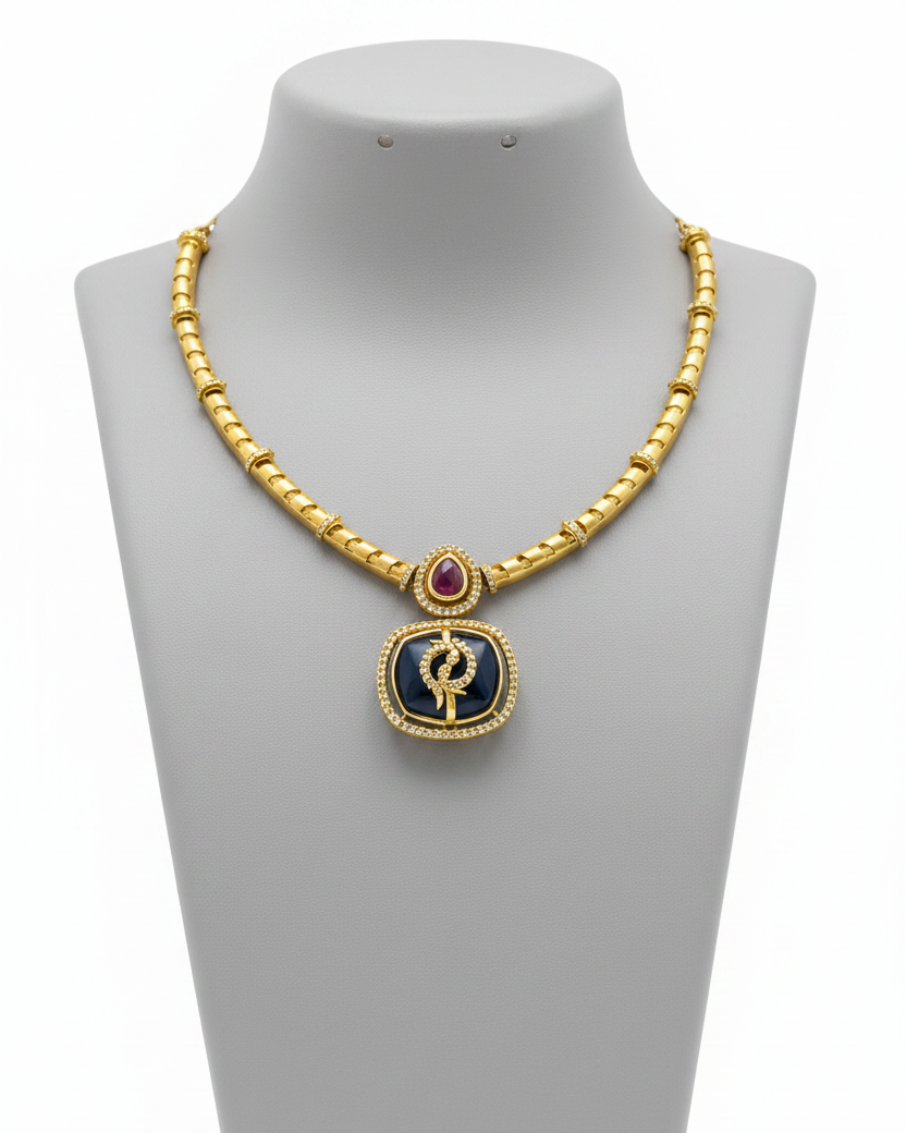 Royal Indo-Victorian Fusion Premium CZ Necklace Set
