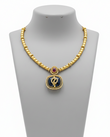 Royal Indo-Victorian Fusion Premium CZ Necklace Set