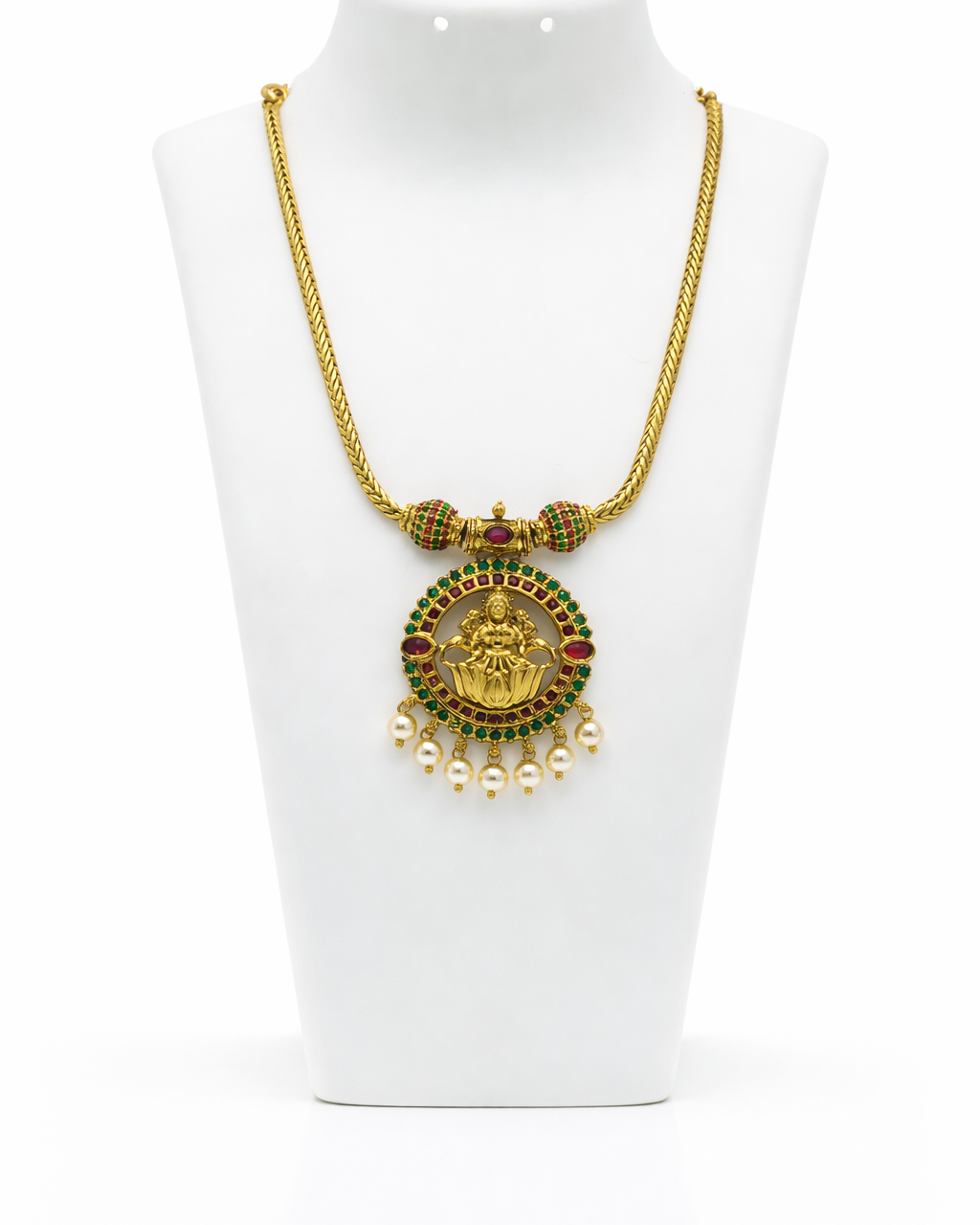 Antique Temple Necklace & Jhumka Earrings